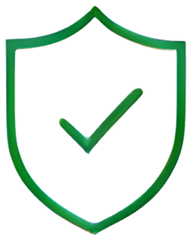 A shield with a check mark.
